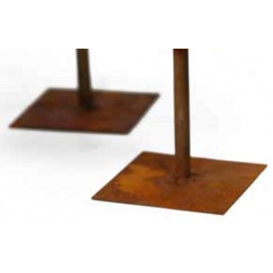 eckige Platte mit Rohr (Innend.12mm) Grundfläche 15 x 15 cm - Höhe 20 cm