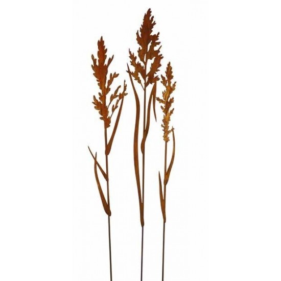 Gartenstecker Groß Rost Gras motiv Höhe 160 cm