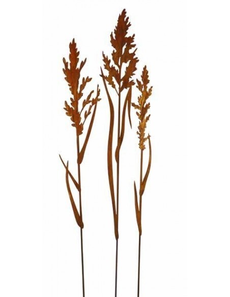 Gartenstecker Groß Rost Gras motiv Höhe 160 cm