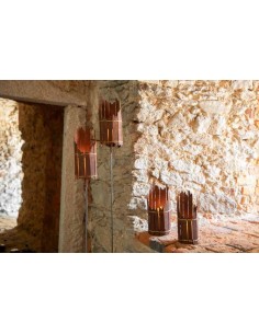 Garten Windlicht Rost mit Goldnaht und Edelrost Patina Laterne groß rostig 2