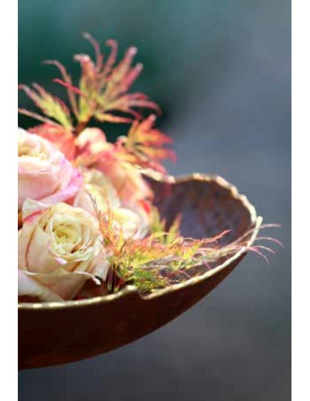 Edelrost Blumenschale Pflanzkübel Ripple mit Goldrand 40 cm Saremo Metallmichl