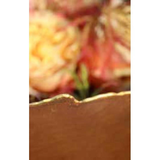 Edelrost Blumenschale Pflanzkübel Ripple mit Goldrand 40 cm Saremo Metallmichl