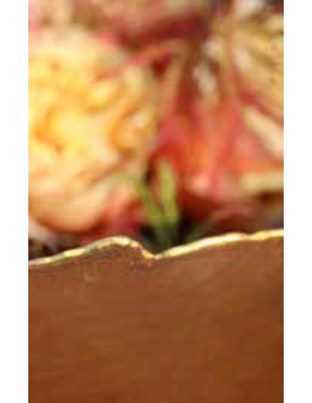 Edelrost Blumenschale Pflanzkübel Ripple mit Goldrand 40 cm Saremo Metallmichl