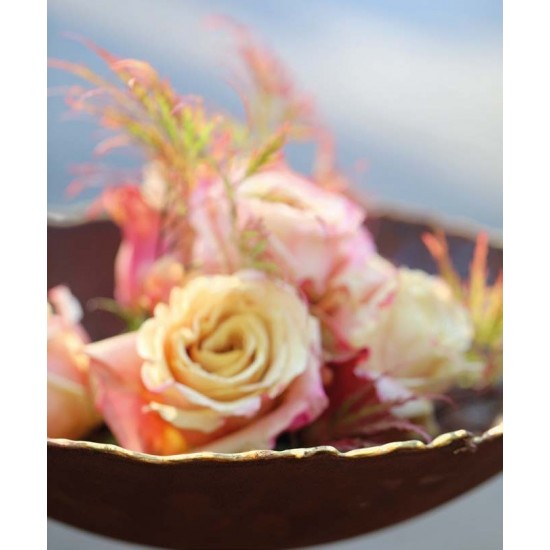 Ripple Schale mit Goldrand aus Messing Durchmesser 27 cm