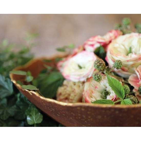 Ripple Schale mit Goldrand aus Messing Durchmesser 27 cm