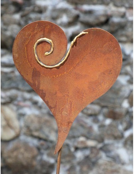 Goldherz mit Curl und Golddekor Ø 30cm