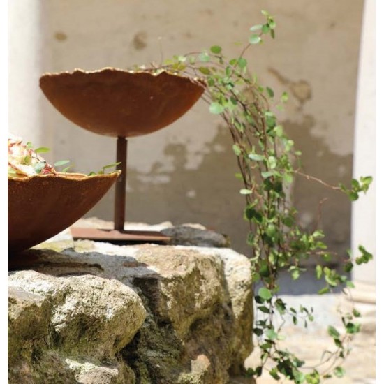 Ripple Schale mit Goldrand mit kurzem Rohr d 40 cm