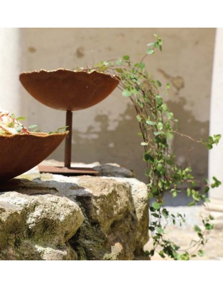 Ripple Schale mit Goldrand mit kurzem Rohr d 40 cm