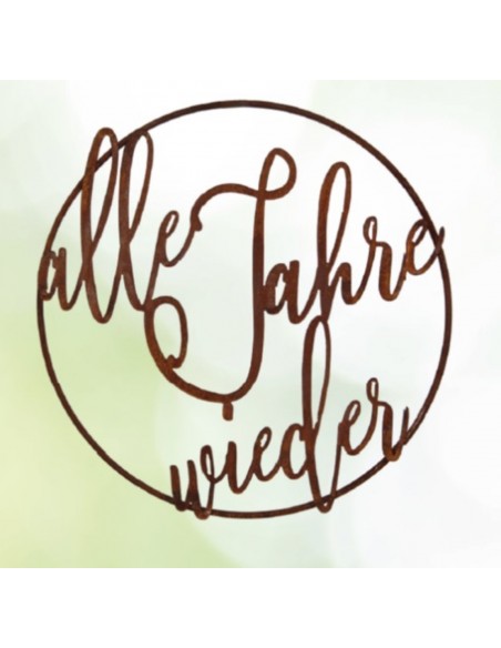 Edelrost Ring "Alle Jahre wieder" Ø 50 cm - Wanddeko Türdeko Gartendeko Rost