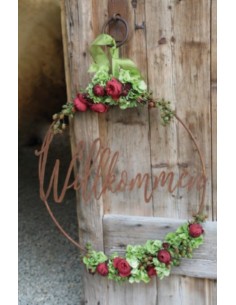 Edelrost Ring "Willkommen" Ø 60 cm - Wanddeko Türdeko Gartendeko Rost 2