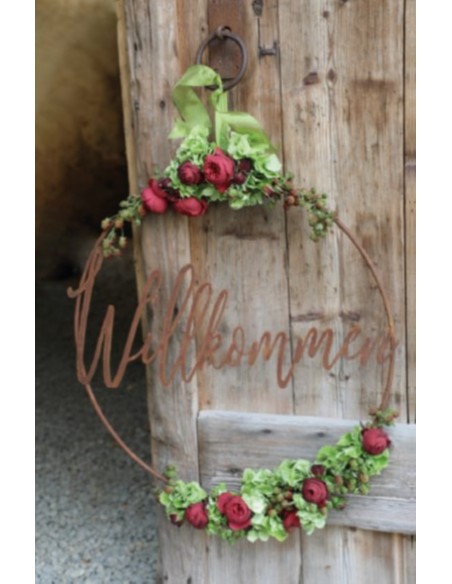 Edelrost Ring "Willkommen" Ø 60 cm - Wanddeko Türdeko Gartendeko Rost Edelrost Ring "Willkommen" Ø 60 cm - Wanddeko Türdeko Gartendeko Rost