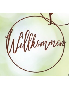 Edelrost Ring "Willkommen" Ø 60 cm - Wanddeko Türdeko Gartendeko Rost