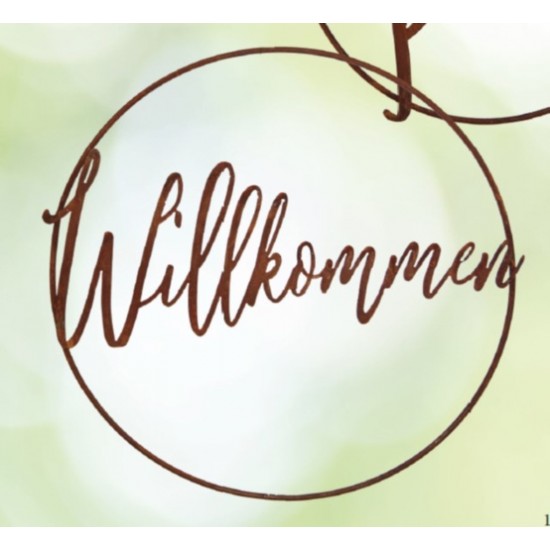Edelrost Ring "Willkommen" Ø 60 cm - Wanddeko Türdeko Gartendeko Rost