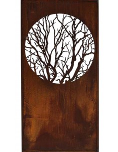 Edelrost Paravent "Albero" mit rundem Ausschnitt Höhe 202cm Breite 102cm Rost Gartendeko Abschirmung