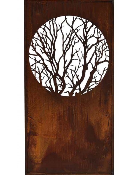 Edelrost Paravent "Albero" mit rundem Ausschnitt Höhe 202cm Breite 102cm Rost Gartendeko Abschirmung