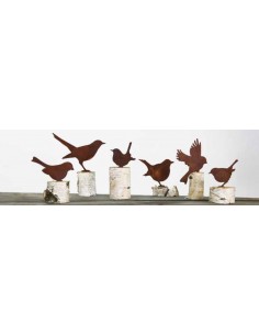 Vogel Amsel stehend mit Baumspieß - Höhe 20 cm - Bastelidee 2