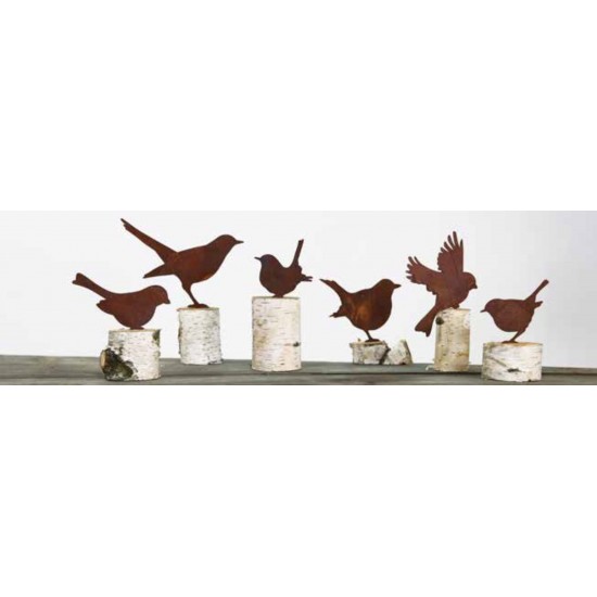 Edelrost Astvogel Zaunkönig stehend Direktstecker Höhe Vogel 9,5cm Gartendeko Dekoration Rost