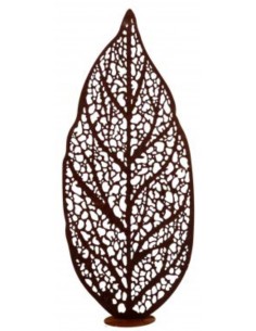 Edelrost Blatt "Botanico" flach mit Rohr Höhe 160cm Gartendeko Dekoration Rost