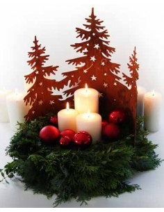 Weichnachtsbaum Metall mit Sternen Edelrost Deko