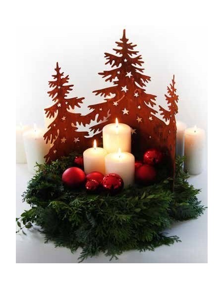 Weichnachtsbaum Metall mit Sternen Edelrost Deko