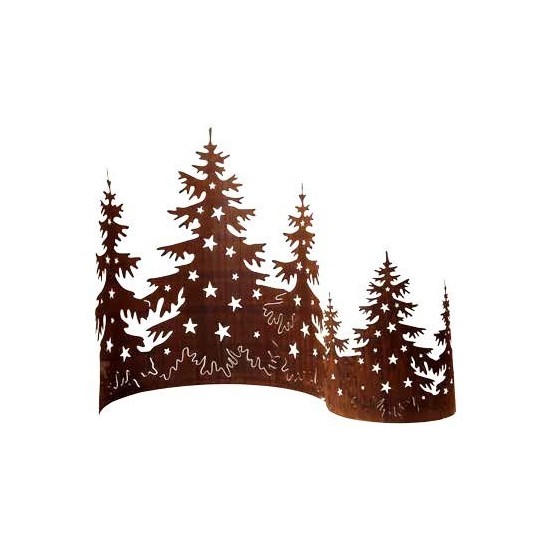 Weichnachtsbaum Metall rostig halbrund