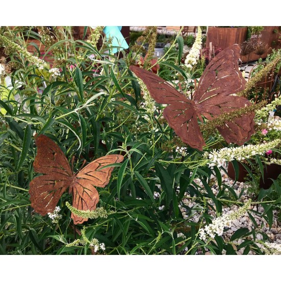 Deko Schmetterling Gartenstecker  Farfalla Edelrost Gartendeko