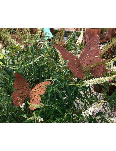 Deko Schmetterling Gartenstecker  Farfalla Edelrost Gartendeko