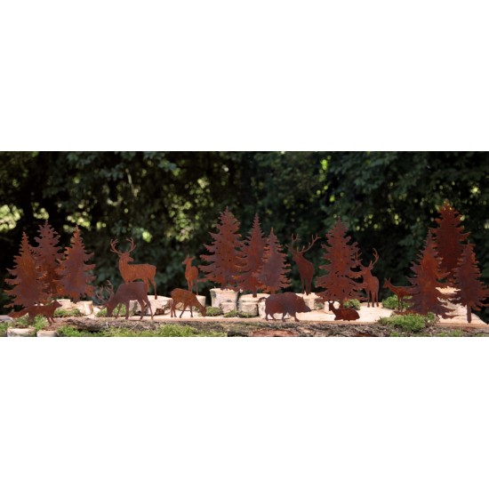 WildStecker Set, 10 Tiere bis 16cm cm zum Einschlagen in Holz