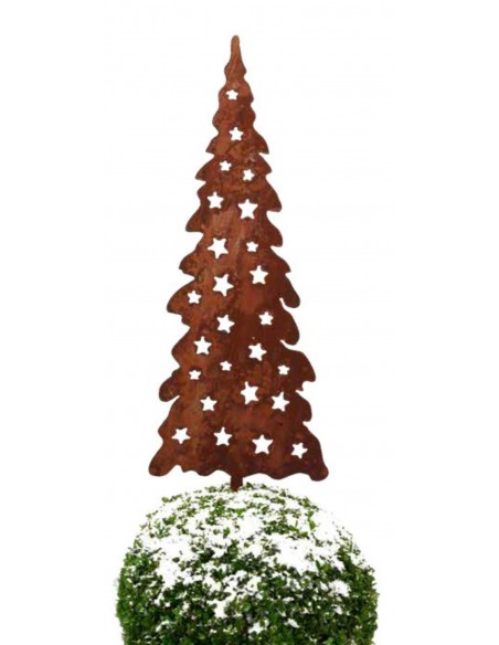 Weihnachtsbaum Metall groß mit Sternen 1 Meter hoch Edelrost