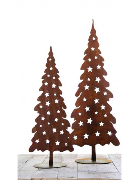 Weihnachtsbaum Metall groß mit Sternen 1 Meter hoch Edelrost