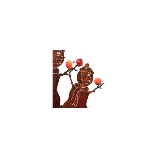 Schneemann Deko aus Edelrost Weihnachtsfigur Winterdekoaus Rost Metall 