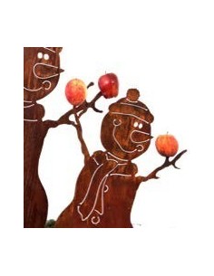 Deko Schneemann Kurti aus Rost Metall Winterdeko für den Garten