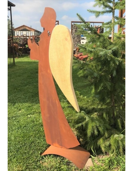 Engelfiguren für den Garten Weihnachtsdeko Rost Metall