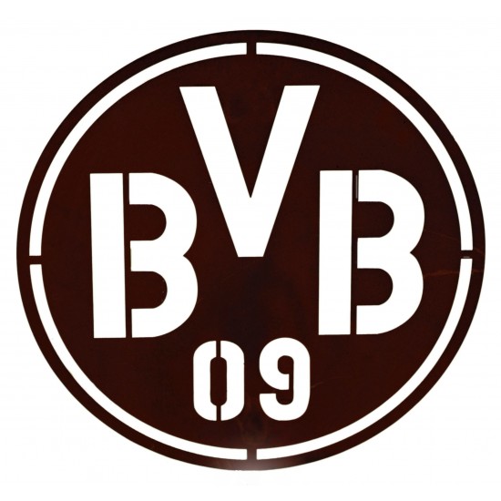 BVB Logo aus Metall im BVB Fanshop kaufen - Gartendeko BVB als Geschenkidee