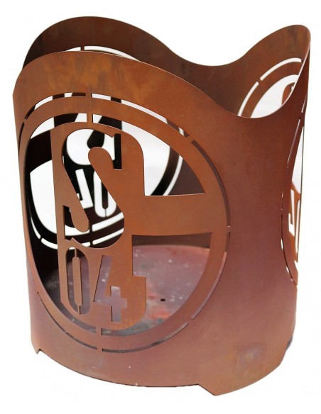 FC Schalke 04 Soccer FCS04 News Shop aus Edelrost als Fanartikel Feuerkorb rund günstig kaufen