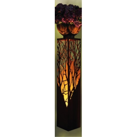 Säule "Albero" mit Ausschnitten auf 4 Seiten Höhe 145 cm, Licht im Garten