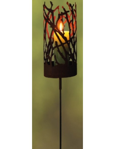 "Albero" Windlicht rund 2 teilig mit Stab Höhe 34cm  Ø 15cm  Stab 120cm