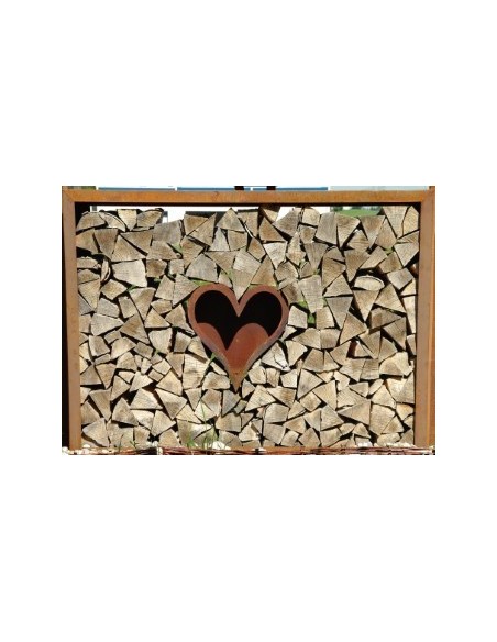 Kaminholzregal Metall außen selber machen bausatz Gartedeko mit Holzlager