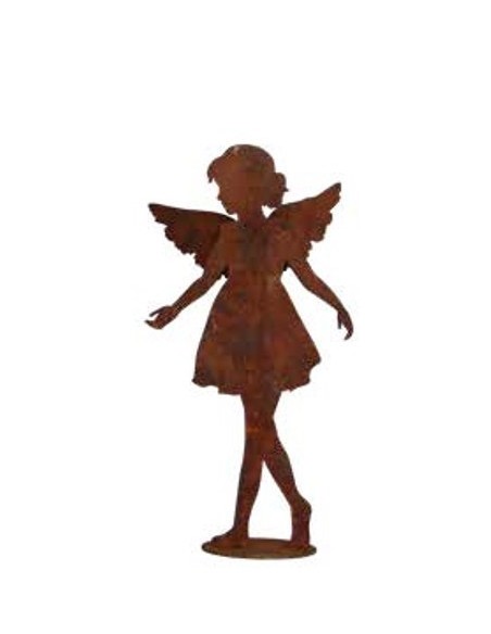 Gartenengel "Anna-Lisa" Engelfigur Rost Edelrost Engelchen Engelskind Metall als Deko