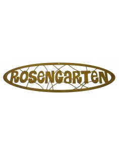 Edelrost Schild Rosengarten z. Hängen Höhe 13 cm