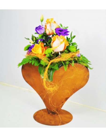 Edelrost Deko Herz Metall zum Bepflanzen - Pflanzherz für Hochzeit