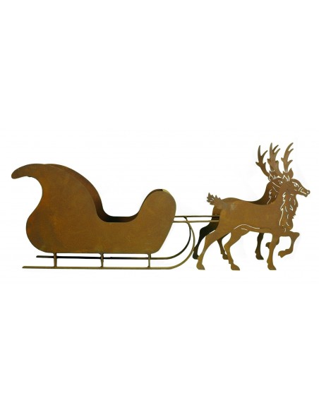 2er Rentier mit Deko- Schlitten 100 cm lang 2er Rentier mit Deko- Schlitten 100 cm lang