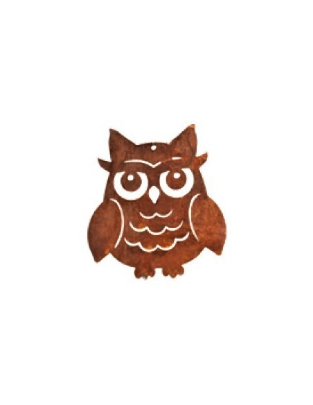 Edelrostfigur Kauz zum Hängen Edelrostdeko Vogelaufhänger