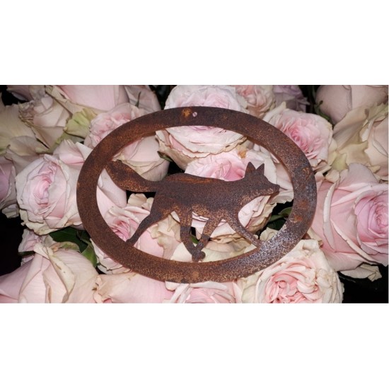 Wildanhänger "Fuchs" aus Edelrost, Wildtieranhänger, Walddeko, Geschenk für Jäger und Jagdfans oderDeko für Waidmänner 