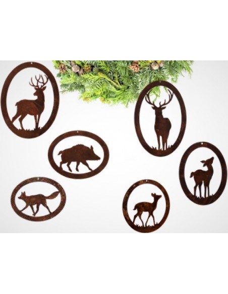 Wildanhänger aus Edelrost, Wildtiere, Waldtiere, Jägergeschenk oder Deko für Jäger und Jagdfans