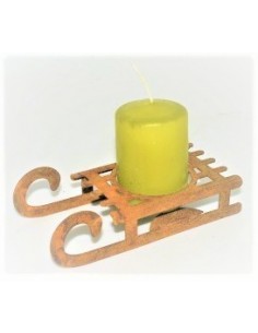 Edelrost Teelichthalter Schlitten Höhe 3 cm, Breite 5 cm, Länge 11 cm