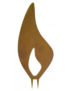 Edelrost Flamme - Rostflammen aus Metall - Metall Flamme mit Dorn