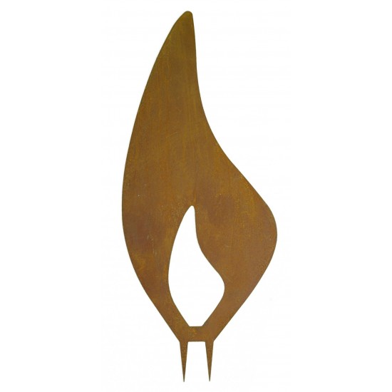 Edelrost Flamme - Rostflammen aus Metall - Metall Flamme mit Dorn