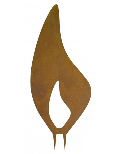 Edelrost Flamme - Rostflammen aus Metall - Metall Flamme mit Dorn