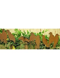 Edelrost-Gartendeko 3 Raben auf Stange Variante 4, Gartenstecker zum Stellen oder Hängen 2